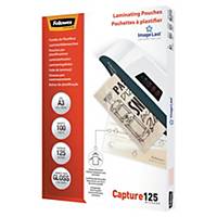 FELLOWES LAMINATING POUCHES A3 GLOSS 250 MICRONS (2 X 125) - PACK OF 100