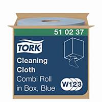 Tork 510237 Reinigungstücher Blau W1/2/3, 1-lagig, Blau, 1 Rollen x 152m