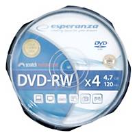 Płyty DVD-RW ESPERANZA 4,7GB, 4x, cake, 10 sztuk