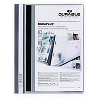 Durable Duraplus 2579 snelhechtmap, A4, PVC, personaliseerbaar, grijs, per map
