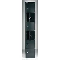 Bisley locker met 6 compartimenten, B 30,5 x H 180,2 x D 45,7 cm, zwart