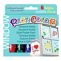 Pack de 6 témperas sólidas Instant Playcolor window - surtido