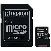 Kingston® Canvas Select muistikortti microSDXC 64GB adapterilla