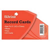 Silvine Record Card Plain 5X3  White - Pack of 1000
