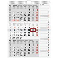 Planner combinato Simplex 70-33330, 3 mesi per pagina, grigio/rosso