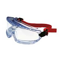Full view safety glasses Honeywell V-Maxx, fltr typ 2, transp/red, clrlss lns