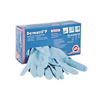 Disposable gloves KCL Dermatril P 743, unpowdered, size 7, blue