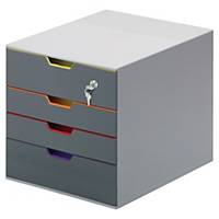 Drawer system Durable Varicolour 7606 Safe, 4 drawers, grey/coloured