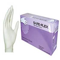 SAFE-FLEX ถุงมือ มีแป้ง ลาเท็กซ์ S ขาว แพ็ค 50 คู่