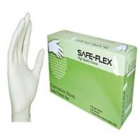 SAFE-FLEX ถุงมือ ไม่มีแป้ง ลาเท็กซ์ S ขาว แพ็ค 50 คู่