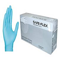 SAFE-FLEX GLOVES NITRILE PAIR MEDIUM BLUE PACK OF 50