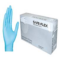 SAFE-FLEX GLOVES NITRILE PAIR SMALL BLUE PACK OF 50