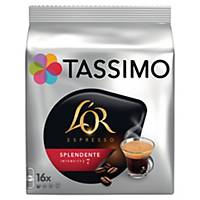 Café Tassimo L OR Espresso Splendente - paquet de 16 T-DISCs
