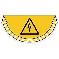 Warnschild   Gefährliche elektrische Spannung   für Bodenmarkierung, 70,5 x 35,7