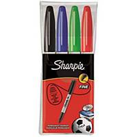Sharpie Permanent Markers Fine Asst - Pack Of 4