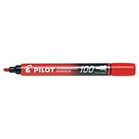 Permanent Marker Pilot 100, Strichbreite 1 mm, Rundspitze, rot