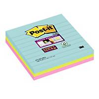 Post-It Super Sticky Miami Colour Large Format Notes Lined 101X101mm Pack of 3