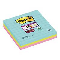 Karteczki Post-it® Super Sticky XL Cosmic, w linię, 101x101mm, 3x70 sztuk
