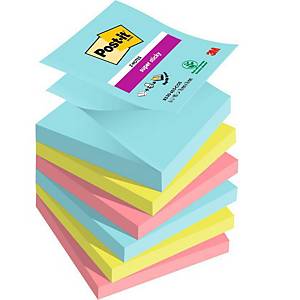 Post-it Z-Notes Neon Rainbow Collection, Pack of 6 Pads, 100 Sheets per  Pad, 76 mm x 76 mm, Yellow, Green, Purple, Pink, Orange Colors - Self-stick