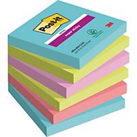 Post-it® Super Sticky Notes 654-6SS-COS, couleurs Cosmic, 76 x 76 mm, les 6