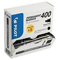 Pilot SCA 400 Black Permanent Marker Chisel Tip - Value Box of 20