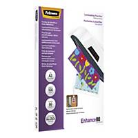 FELLOWES Laminating Pouches Adhesive A3 80 mi - Box of 100