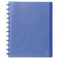 Reliure de présentation Exacompta, 30 pochettes amovibles, A4, bleu transparent