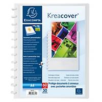 Exacompta Kreacover A4 Display Book, 30 Removable Pockets, White