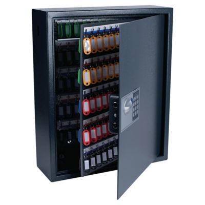Dark Grey PAVO Deluxe Key Cabinet for 150 keys Metal Dark Grey 10x38x45 cm 