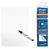 Legamaster Magic Chart elektrosztatikus jegyzettömb, A4 fehér, 25 darab/csomag