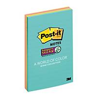 POST-IT 4621-SSMIA SUPER STICKY NOTES 4  X 6  ASSORTED COLOURS - PACK OF 4