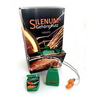 Silenum Industrial earplugs, 22 dB, orange with cord, pack of 50 pairs