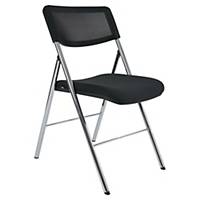 Alba Diva vouwstoel, mesh, zwart, pak van 2 stoelen