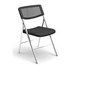 Alba Black Folding Mesh Chair - Pack of 2