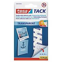 Tesa® dubbelzijdige transparante kleefpads transparant, pak van 72 stuks