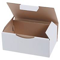 Boîte d’expédition, carton blanc écologique, 220 x 130 x 350 mm, les 50 boîtes