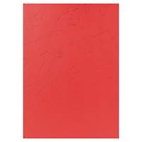 Couverture reliure Exacompta A4 - carte rigide grain cuir - rouge - par 100