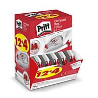 Pritt Compact Flex correctieroller 4,2 mm x 10 m, value pack 12 + 4 gratis