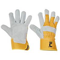 Kožené rukavice Cerva Eider, velikost 10, žluté, 12 párů
