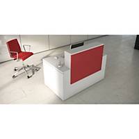 Balcão de receção Ofitres Luxe - larg. 1600 mm - vermelho/branco