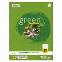 Collegeblock Ursus Green A4+, 4 mm kariert, 80 Blatt