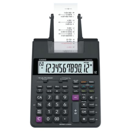 Calculatrice Casio HR-150RCE avec imprimante et rouleau encreur, 12 chiffres