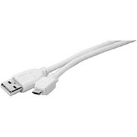 Câble USB 2.0 A vers micro B, 1,8 mètre, blanc