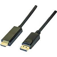 Display port 1.1 naar HDMI kabel, 2 meter, zwart
