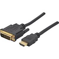 Câble HDMI type A vers DVI-D, 2 mètres, noir