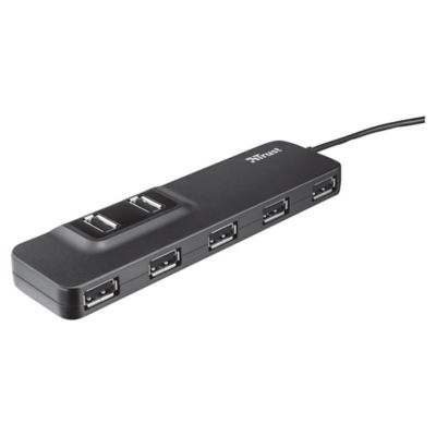 Hub 7 Port USB 2.0 Trust Oila, kabelgebunden, schwarz
