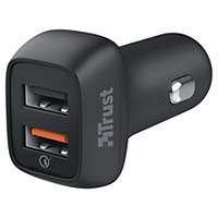 Cargador ultrarápido para coche Trust - 2 puertos USB - negro