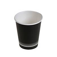 Bicchiere di caffè nero in cartone da 1 dl, nero/bianco, confezione da 50 pezzi