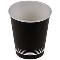 Kaffeebecher nero aus Karton 1,8 dl, schwarz/weiss, Packung à 50 Stück