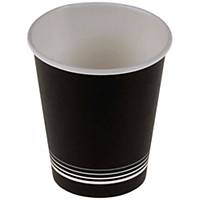 Bicchiere di caffè nero in cartone da 2 dl, nero/bianco, confezione da 50 pezzi